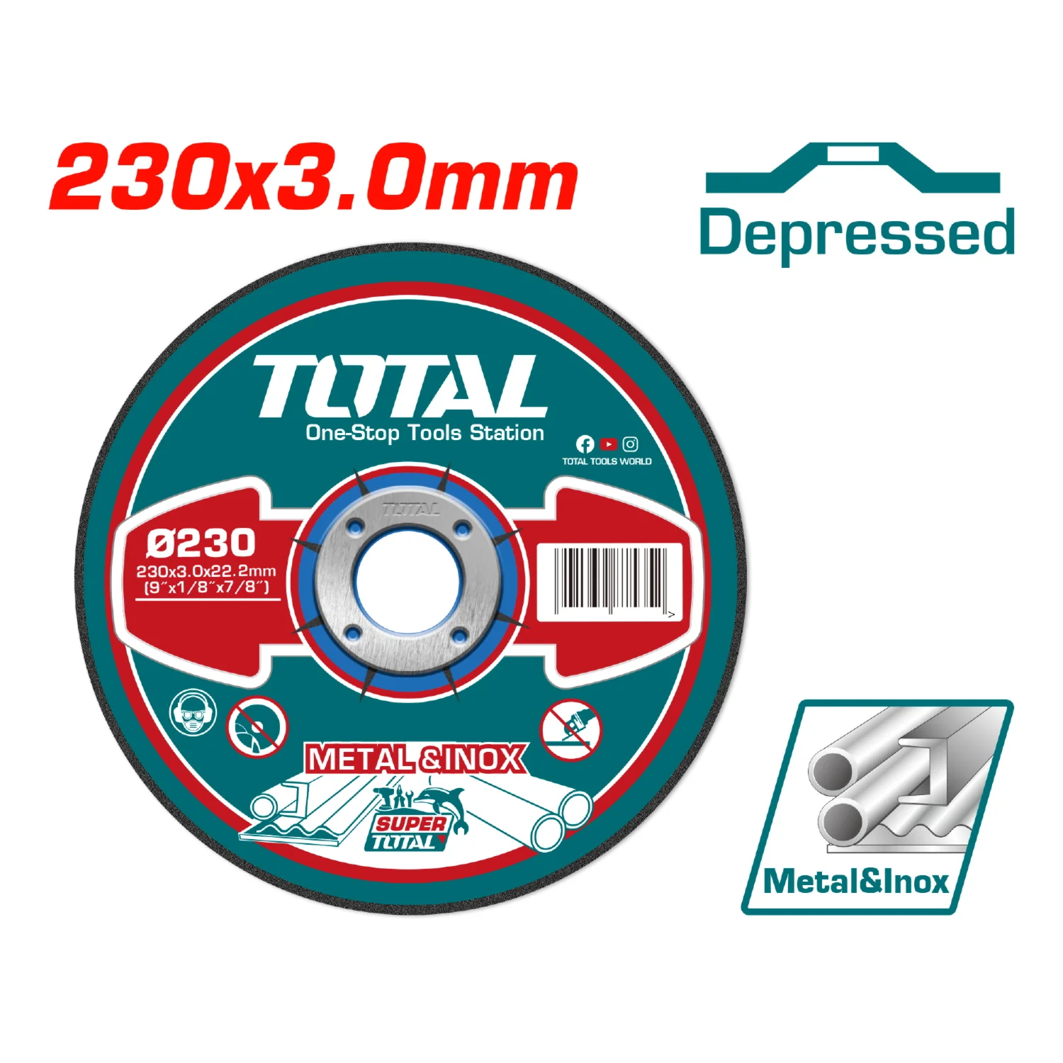 Disco De Corte Para Metal Concavo 230 Mm ( 9" )X 3.0Mm ( 1/8" )X 22.2Mm ( 7/8" ) - Image 2