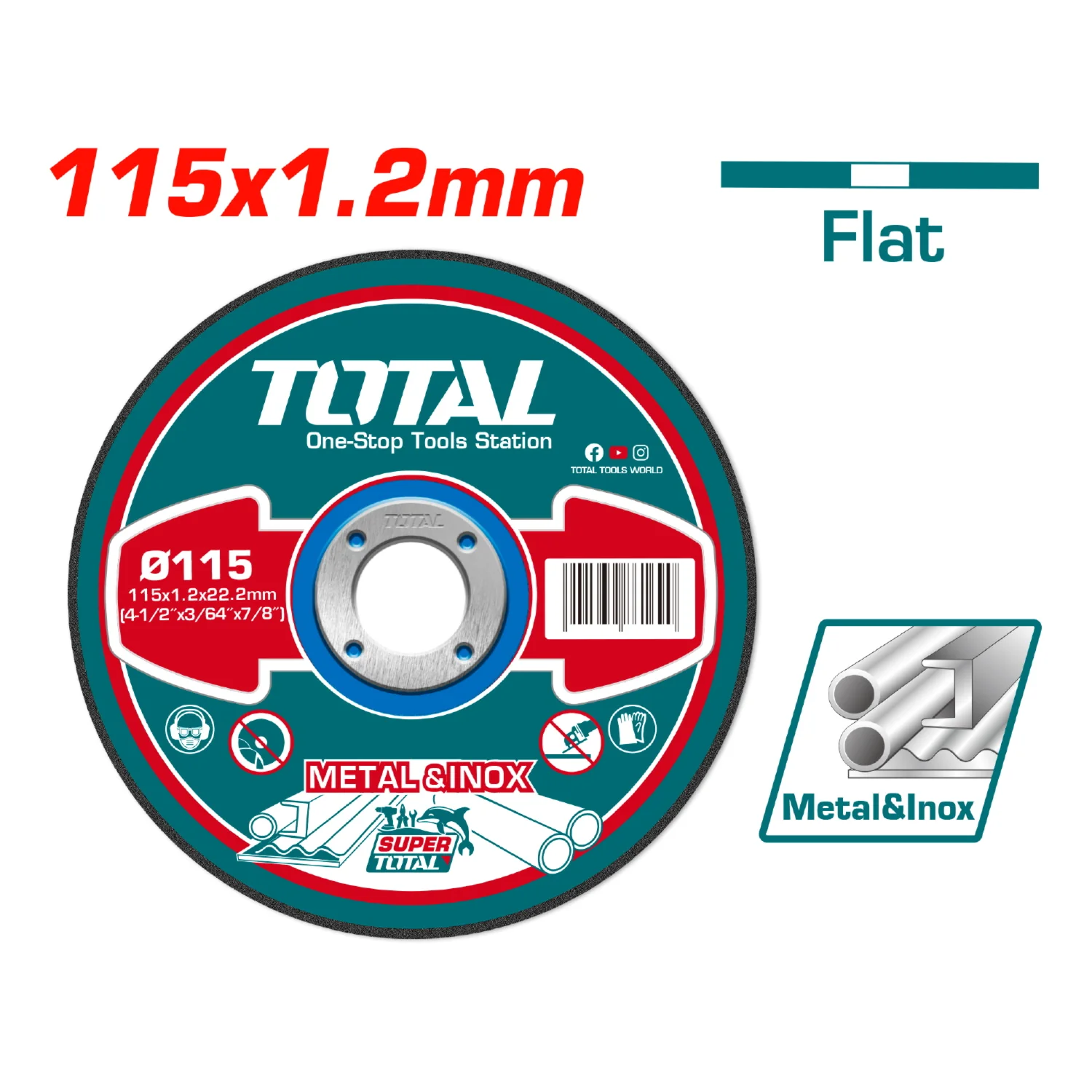 Disco De Corte Para Metal Plano 115 Mm ( 4 1/2" )X 1.2Mm (3/64")X 22.2Mm (7/8") - Image 2