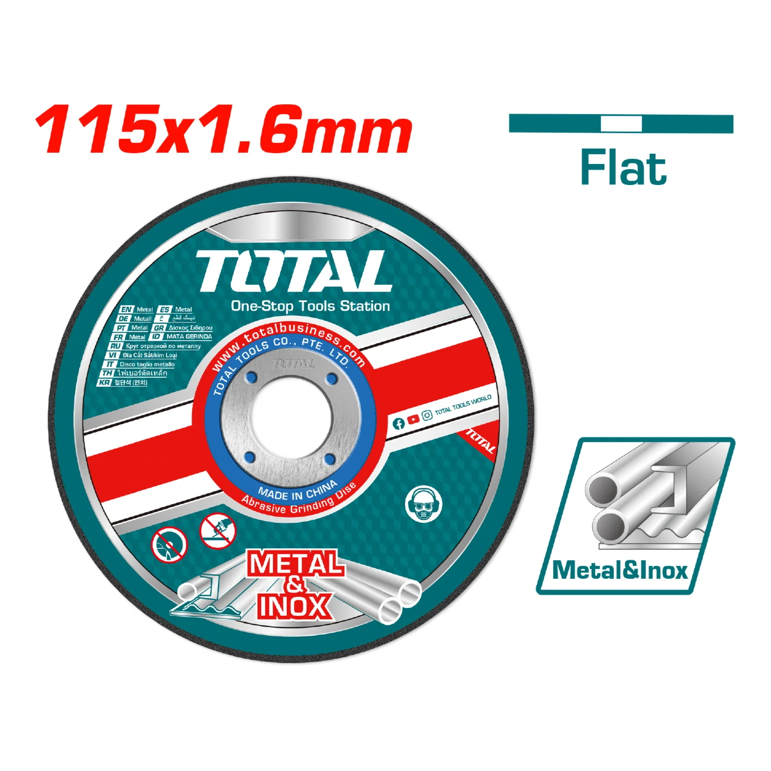 Disco De Corte Para Metal Plano 115MM ( 4 1/2" )X 1.6MM (1/16")X22.2MM (7/8") - Image 2