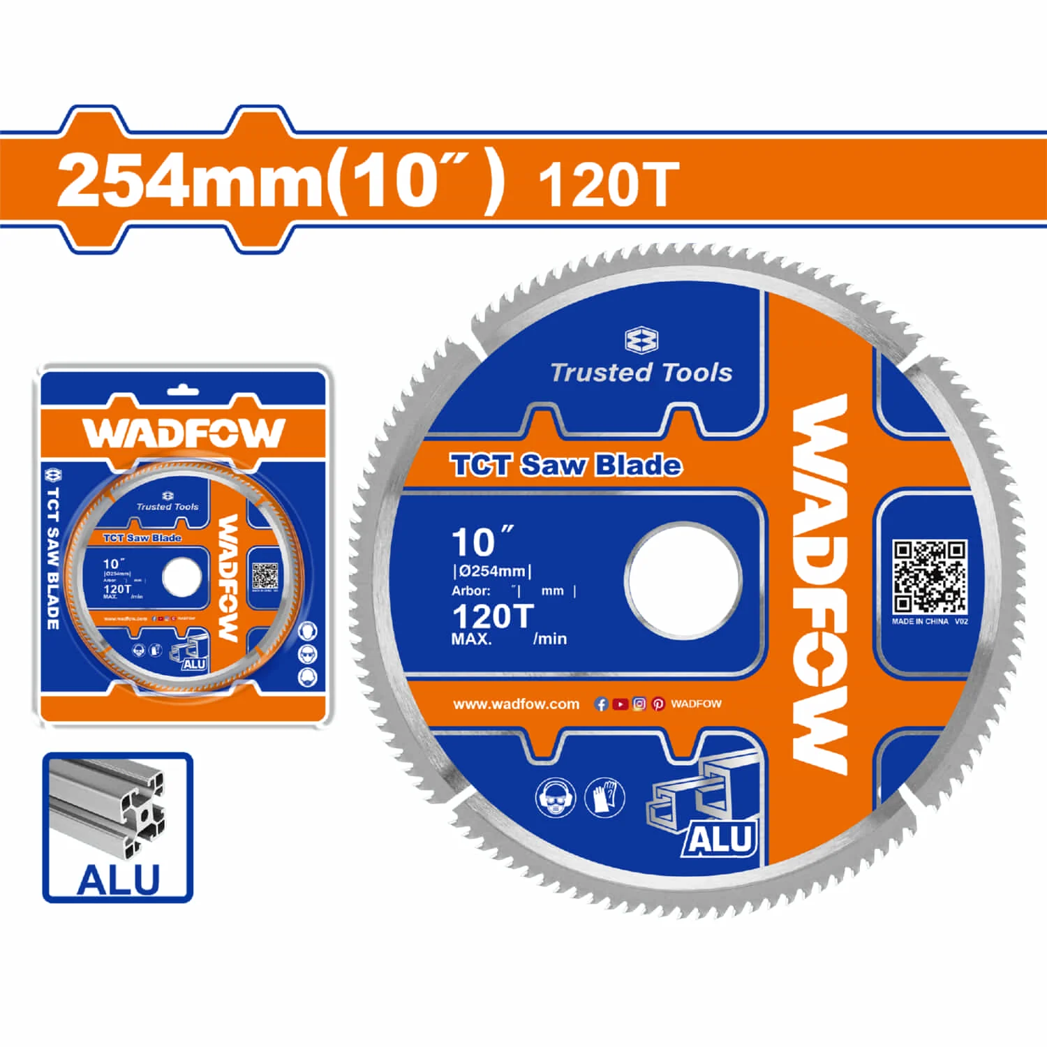 Disco De Corte Sierra TCT 10" 120T Anillos 16Mm Y 25.4Mm Corte De Aluminio.