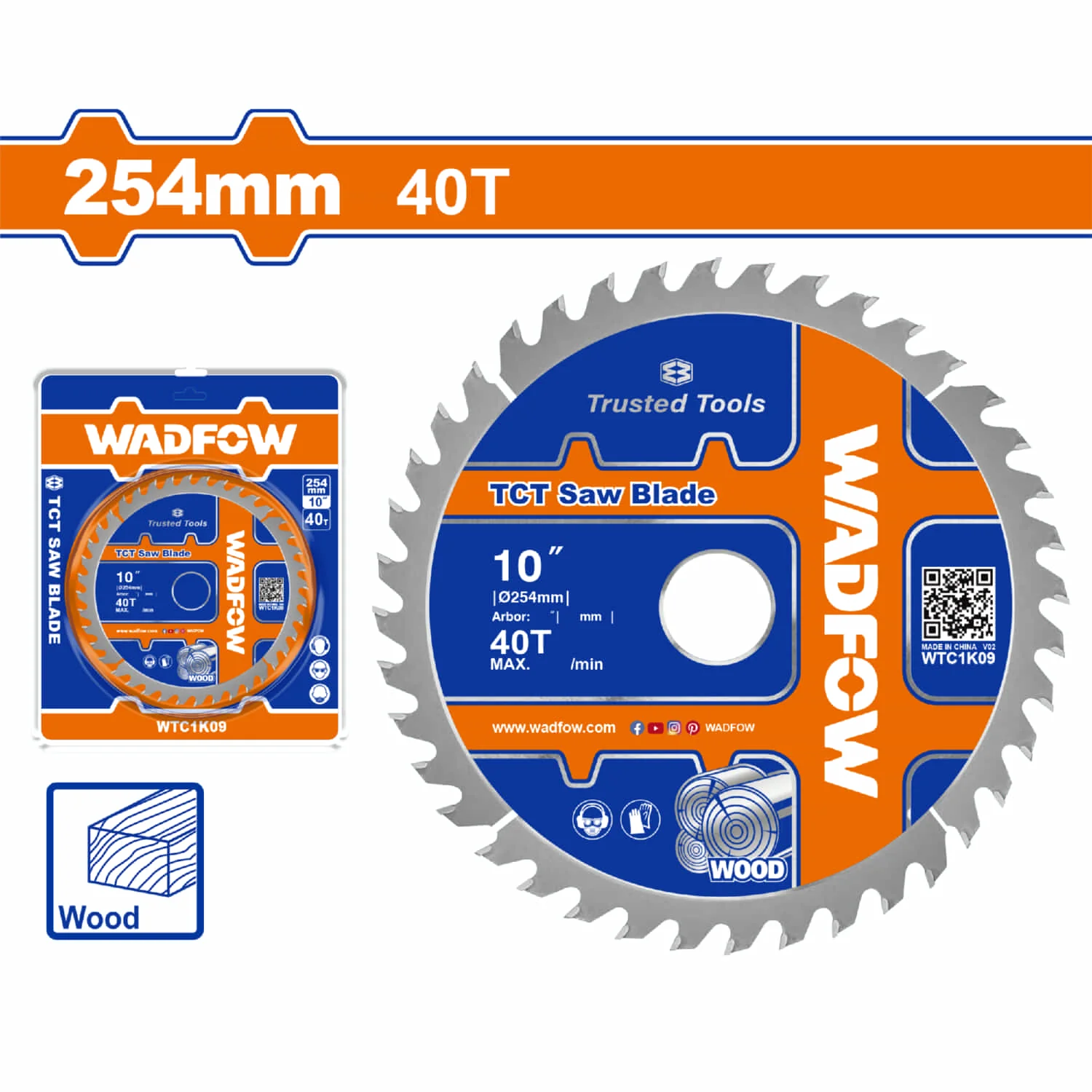Disco De Corte Sierra TCT 10" 40T Anillo Reductor 16Mm Corte De Madera. Ideal Sierra Circular.