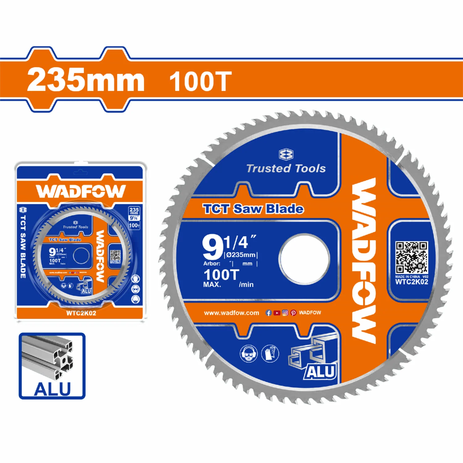 Disco De Corte Sierra TCT 9-1/4" 100T Anillo Reductor 16Mm Corte De Aluminio. Ideal Sierra Circular.