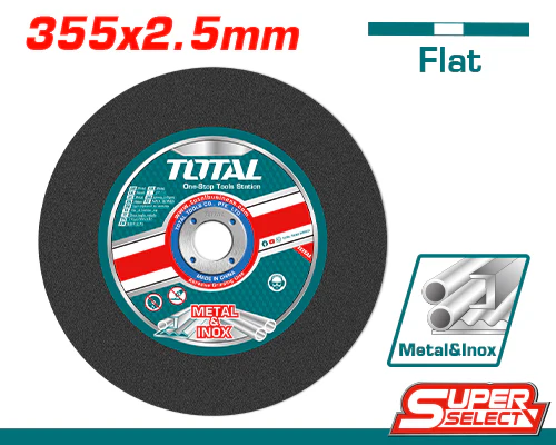 Disco De Corte 14" Tronzadora Plano 355 Mm (14") X 2.38Mm (3/32") X 25.4Mm (1"). Para Metal.