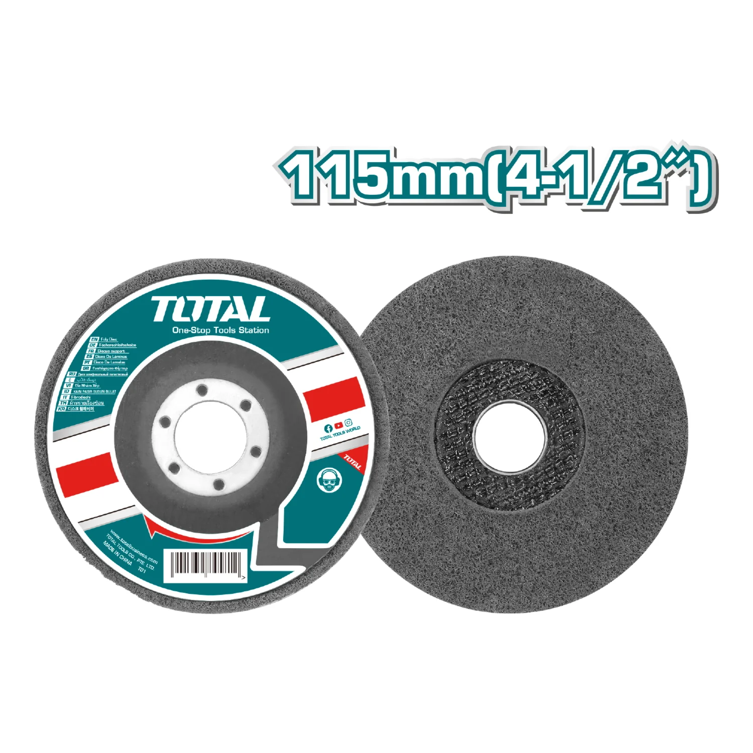 Disco De Esponja 4 1/2" Para Pulir Acero Inox, Madera, Vidrio, Mármol, Autos, Cemento - Image 2