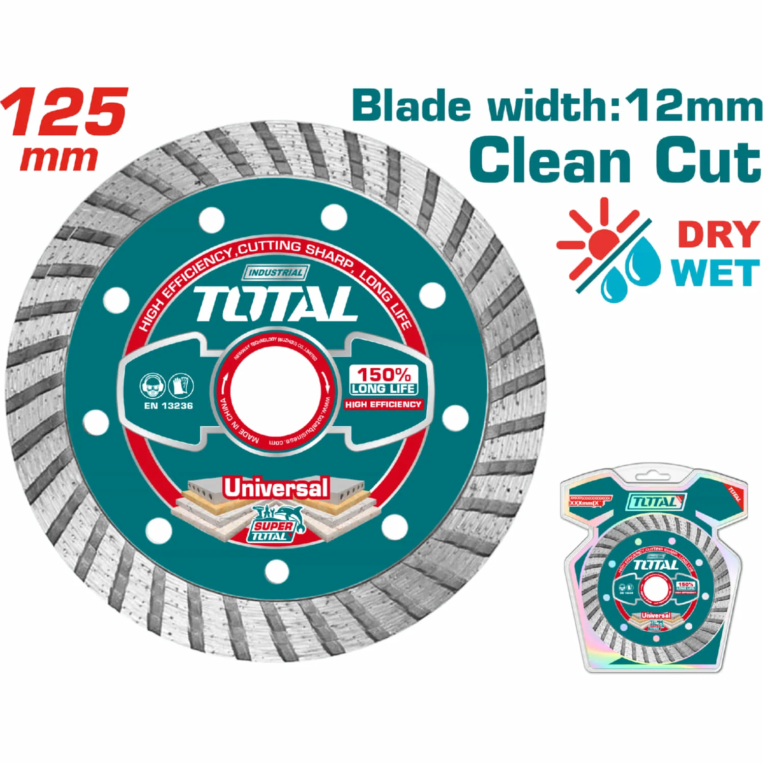 Disco Diamantado Turbo Para Cerámica Y Concreto 5" (125Mm X 22.2Mm)