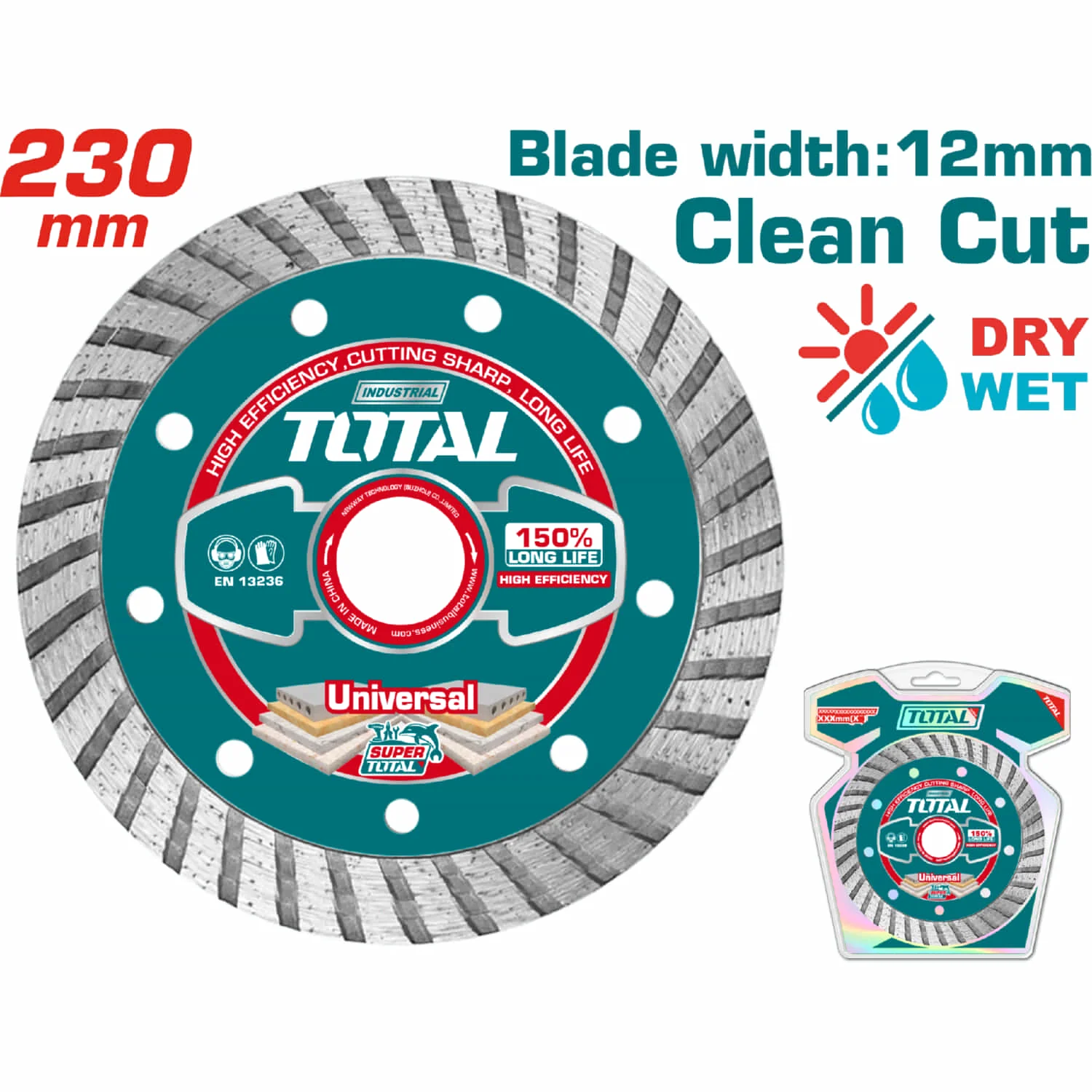 Disco Diamantado Turbo Para Cerámica Y Concreto 9" (230Mm X 22.2Mm)