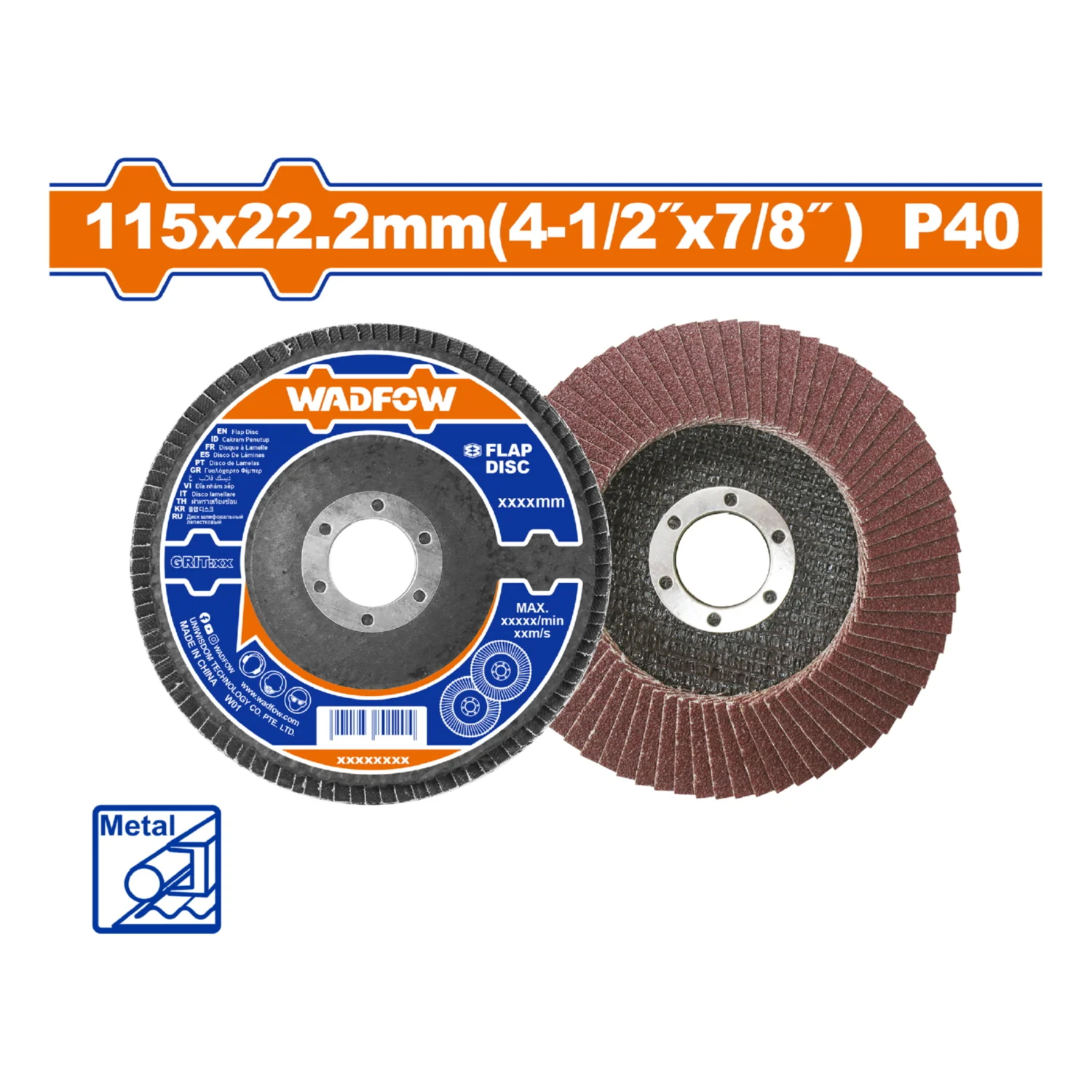 Discos Flap De Lija Laminado De 4 1/2" 115X22mm. Adecuado Para Acero Alto, Fundido Y Chapa. - Image 3
