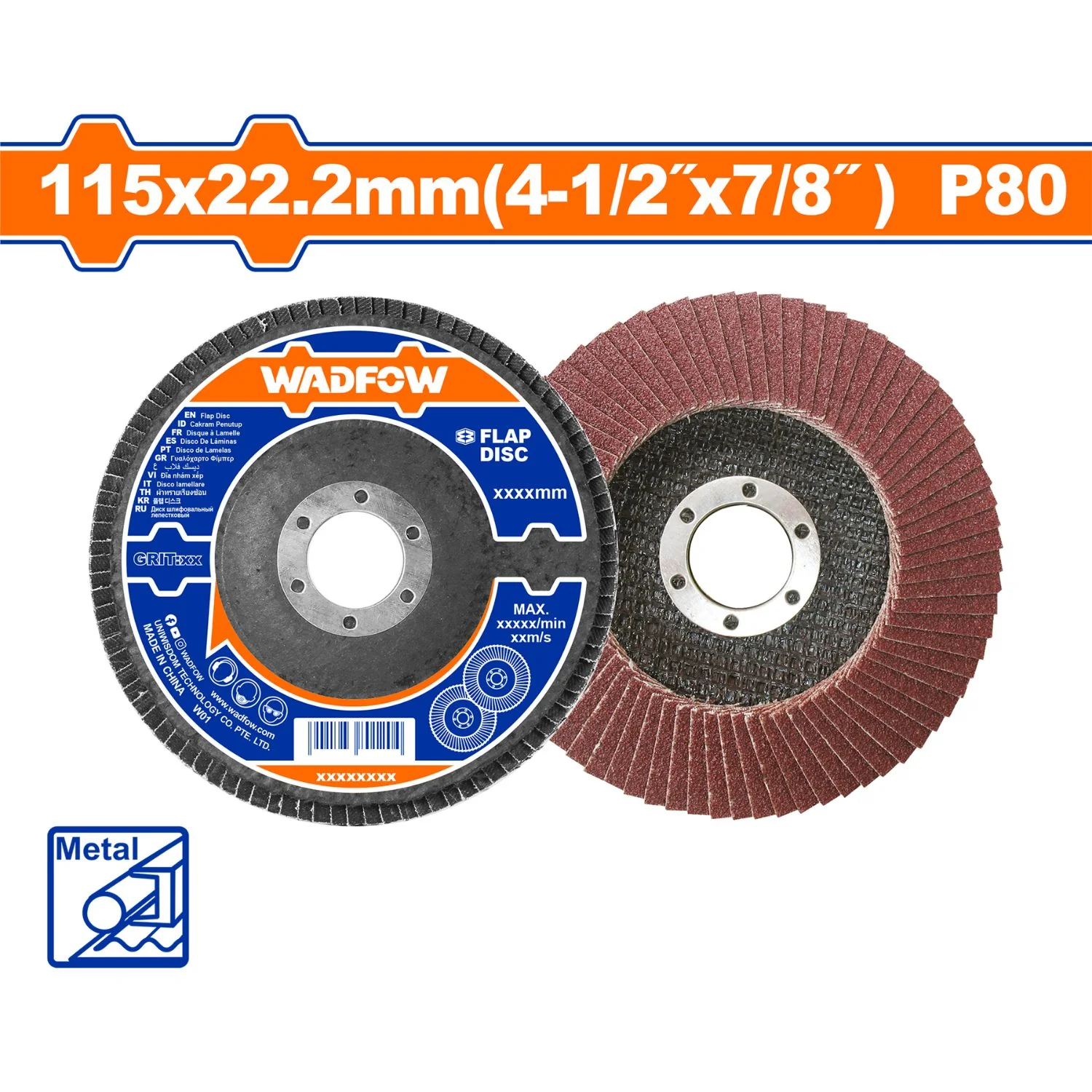 Discos Flap De Lija Laminado De 4 1/2" 115X22mm. Adecuado Para Acero Alto, Fundido Y Chapa. - Image 7