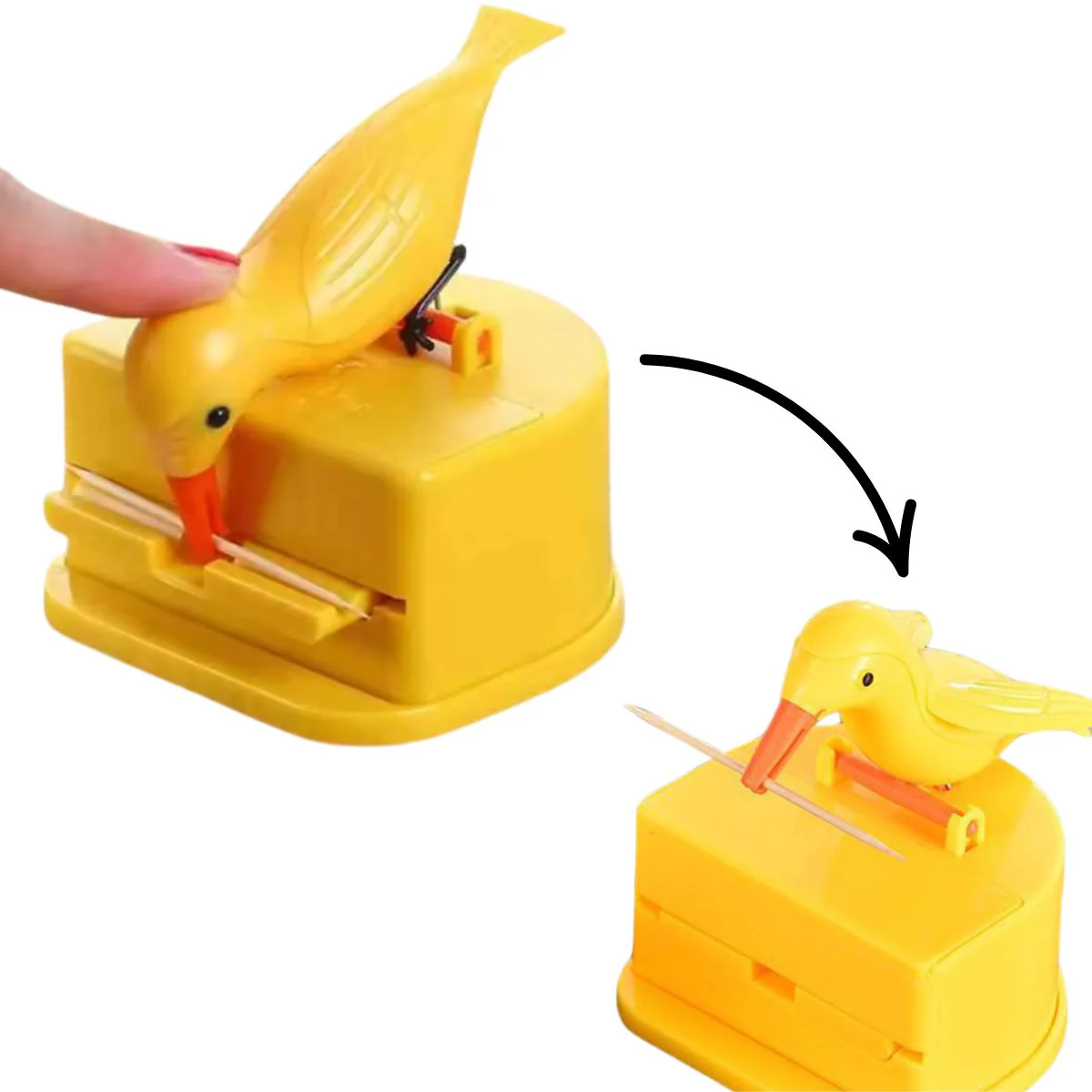 Dispensador Automático De Palillos De Dientes. Contenedor De Monda Dientes Con Forma De Pájaro 8.6X7.6X9cm