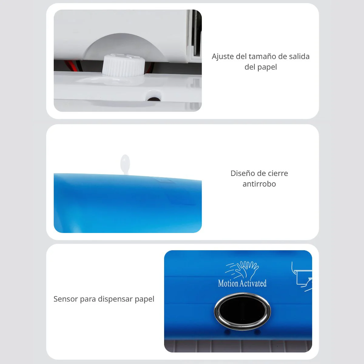 Dispensador Automático De Papel Con Llave Para Pared. Portapapeles Con Sensor Para Baño. Caja De Papel Color Blanco. - Image 3