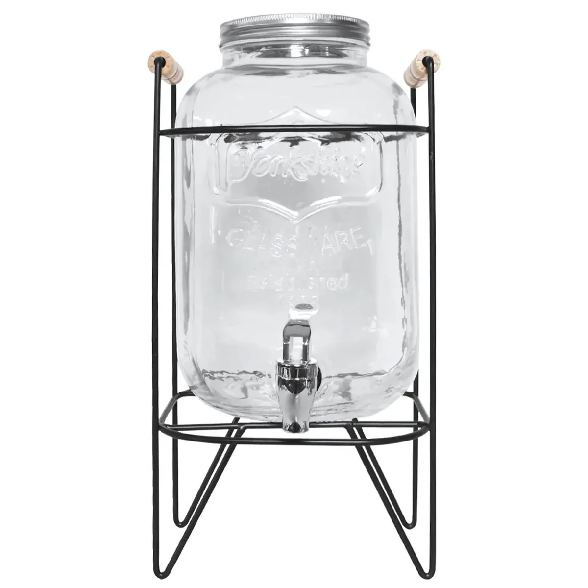 Dispensador De Bebidas De Vidrio 4L Con Grifo Metálico Antigoteo. Incluye Soporte De Hierro. Ideal Para Jugos. - Image 4