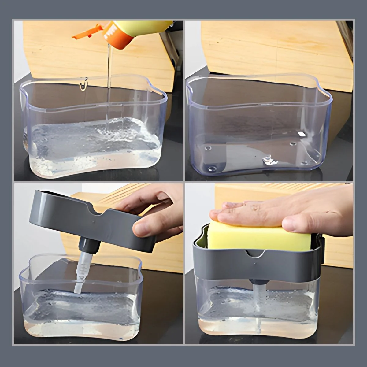 Dispensador De Jabón Con Soporte Para Esponja Para Fregador - Image 2