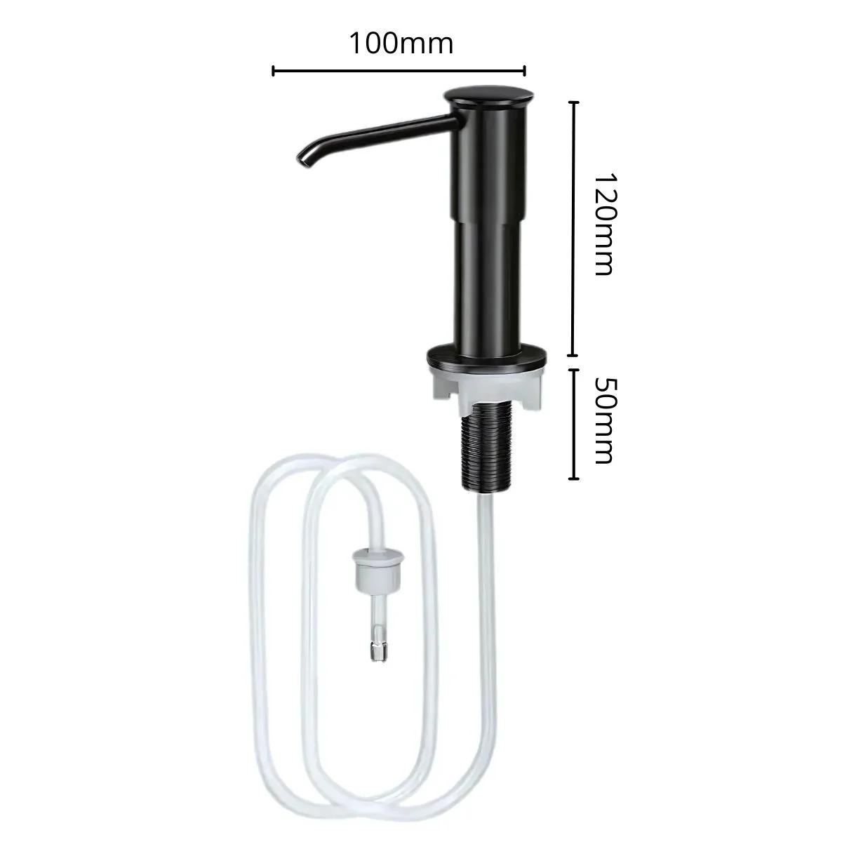 Dispensador De Jabón Para Fregadero Con Manguera Larga De 1 Metro. Conexión Directa A Botella De Detergente. Dosificador. Jabonera Color Negro - Image 5