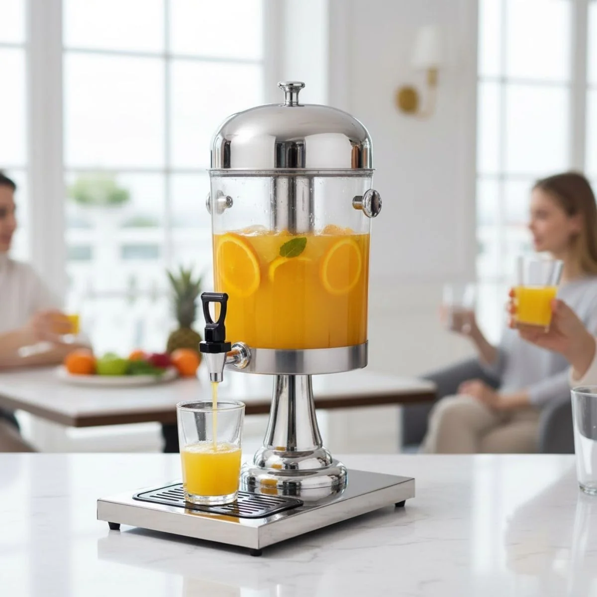 Dispensador De Jugos De 8L (2 Gal)  De Una Sola Boca De Acero Inoxidable Con Grifo Antigoteo Ideal Para Buffets, Restasurantes, Hoteles Y Catering - Image 2
