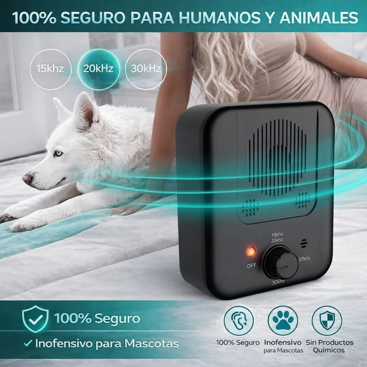 Dispositivo Antiladridos Ultrasónico Para Perros Recargable. Control Automático De Ladridos Sin Collar Seguro Para Mascotas De Uso Interior Y Exterior IPX4 - Image 3