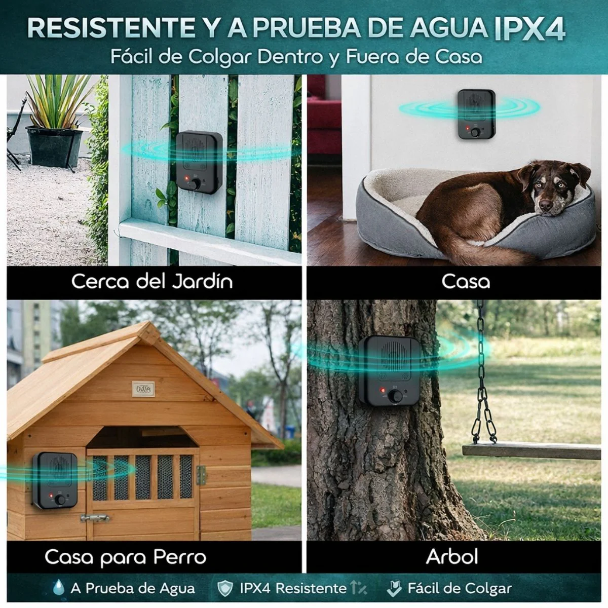 Dispositivo Antiladridos Ultrasónico Para Perros Recargable. Control Automático De Ladridos Sin Collar Seguro Para Mascotas De Uso Interior Y Exterior IPX4 - Image 4