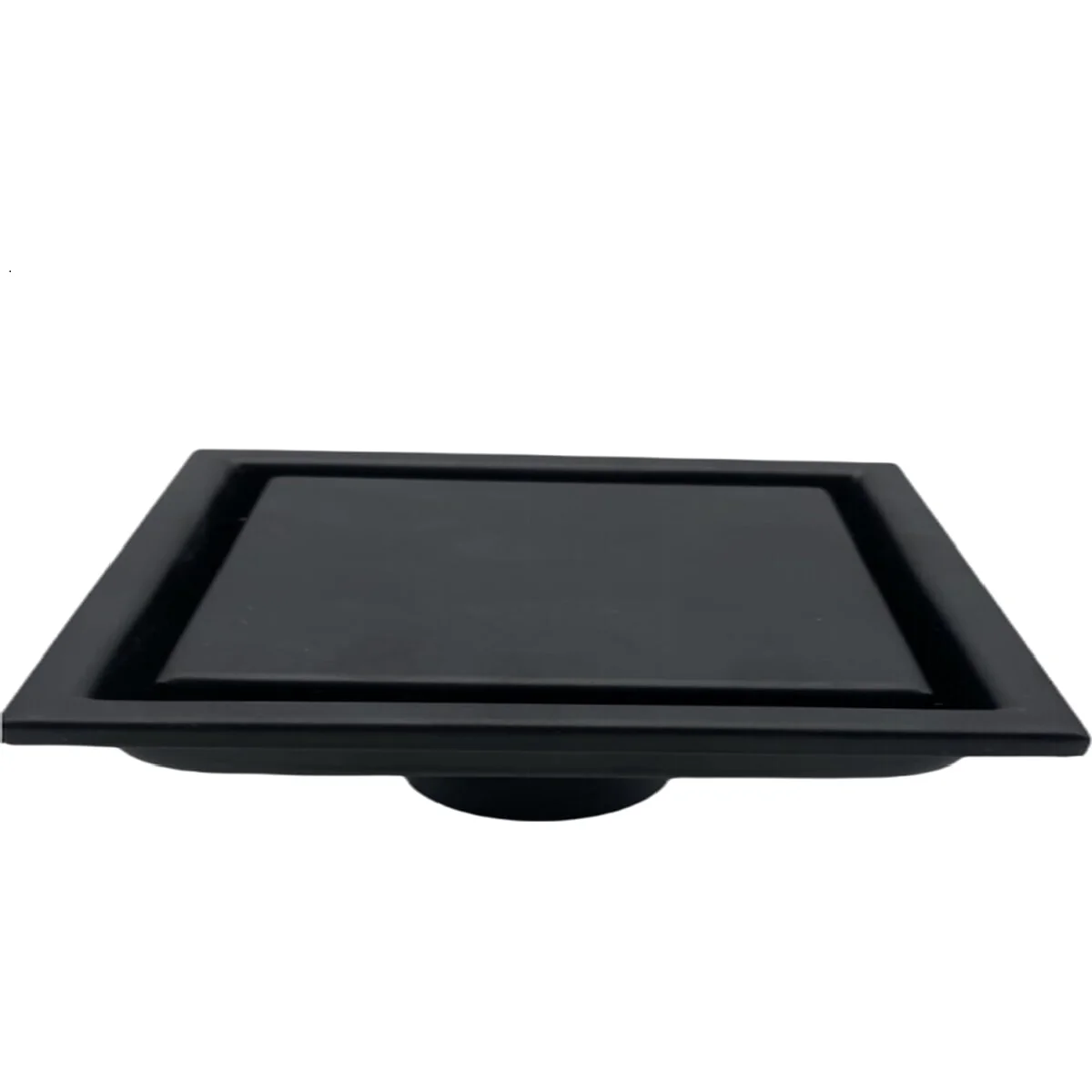 Drenaje Cuadrado Para Ducha, Desagüe De Piso De Acero Inoxidable Negro 11X11 Cm, 240 Grms Nessati
