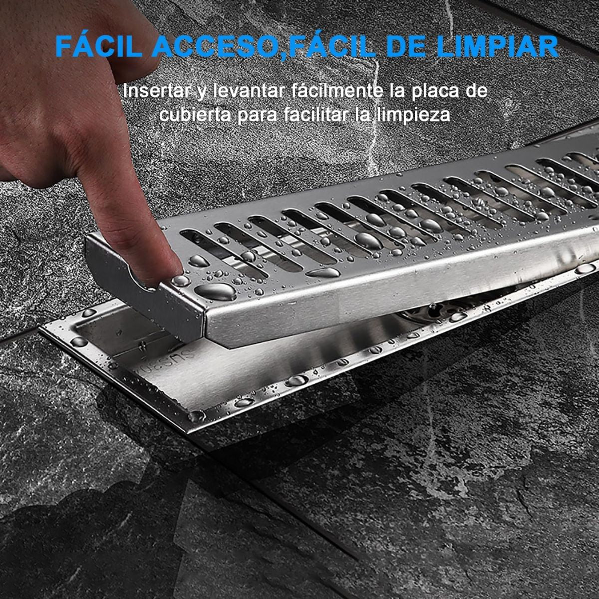 Drenaje Lineal De Piso 20 Cm. Rejilla Rectangular. Desagüe Para Baño. Acero Inoxidable. - Image 6