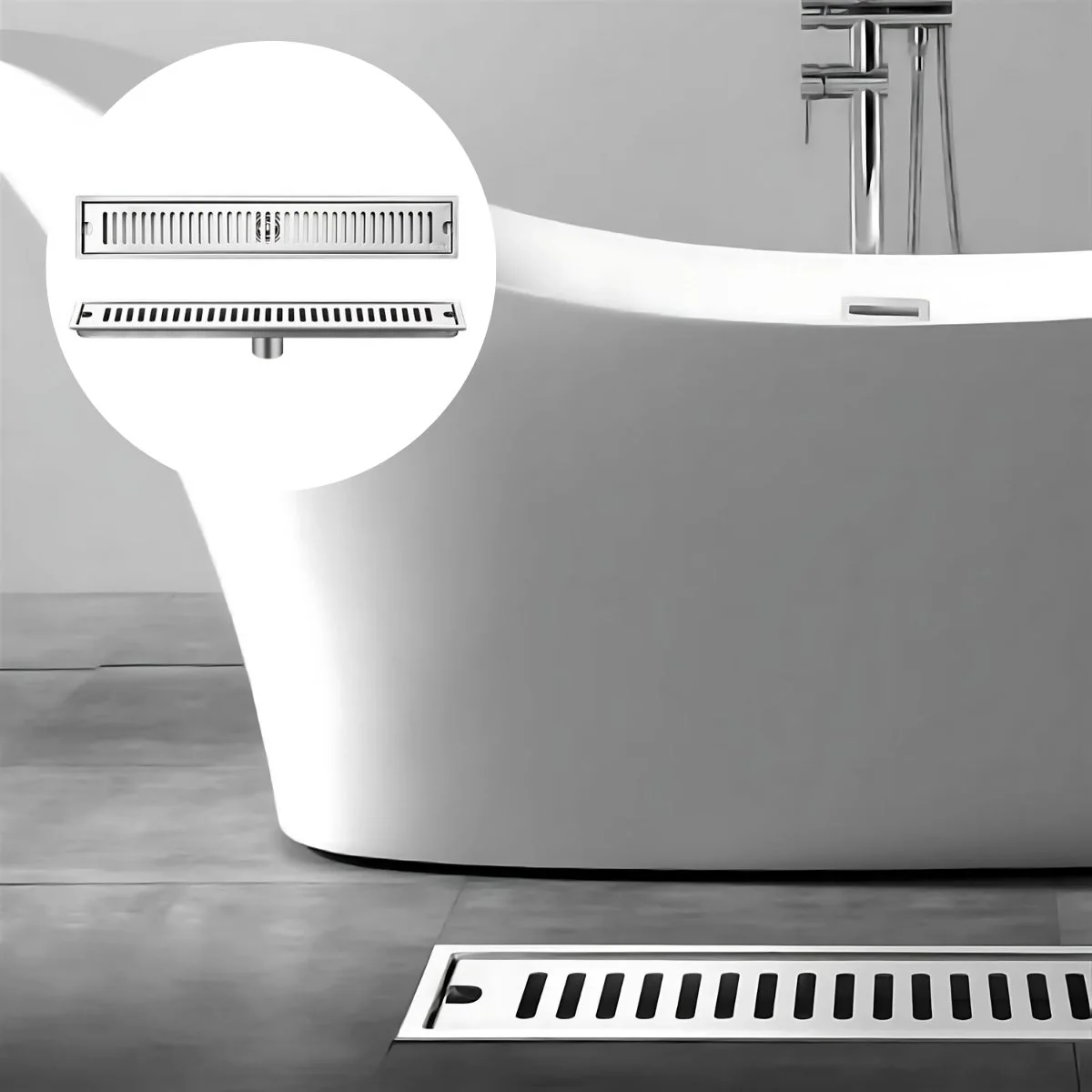 Drenaje Lineal De Piso 80Cm. Rejilla Rectangular. Desagüe Para Baño. Acero Inoxidable. - Image 2