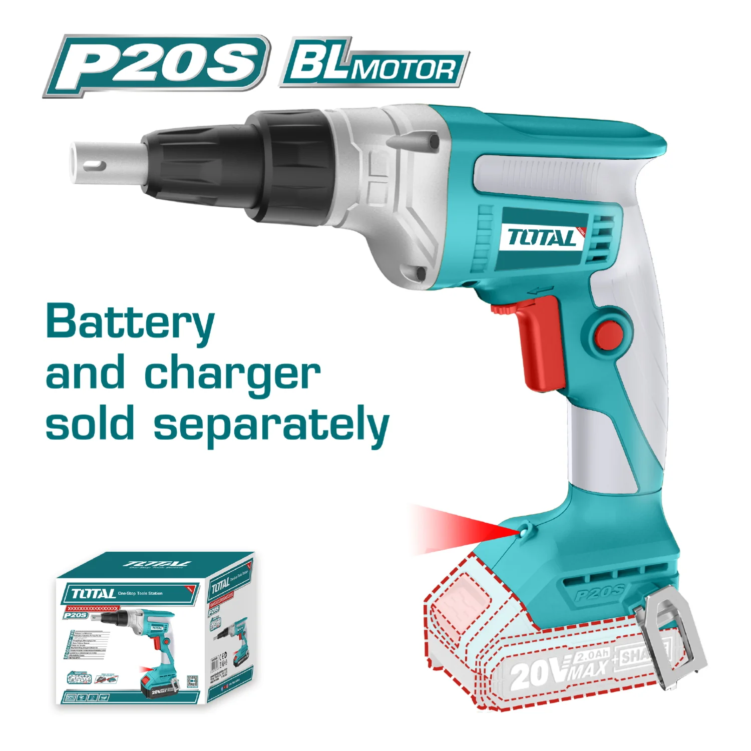 Drill Para Drywall Destornillador Inalámbrico 20V 1/4" Para Gypsum. No Trae Batería Ni Cargador - Image 2