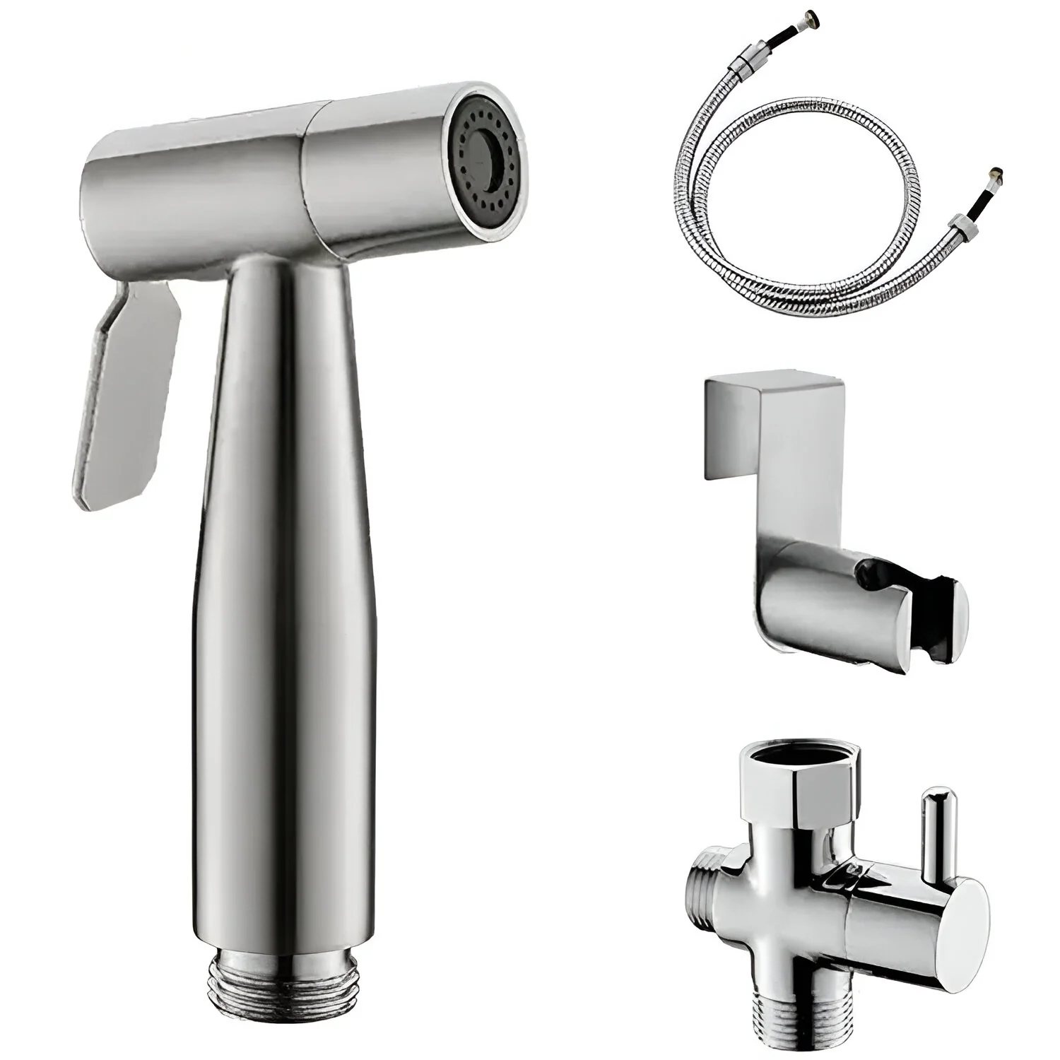 Ducha Sanitaria Acero Inoxidable 304 De Mano Tipo Telefono Altisima Calidad Set 4 Piezas Con Accesorios Bidet - Image 5