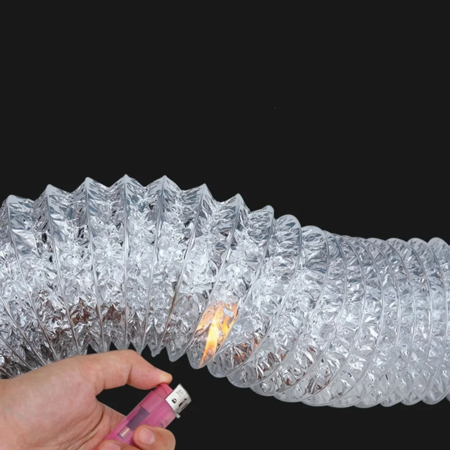 Ducto Flexible Para Secadora 8" 200Mm X2mts De Aluminio Con Abrazadera Y Cinta Adhesiva. Retardante Al Fuego. - Image 4