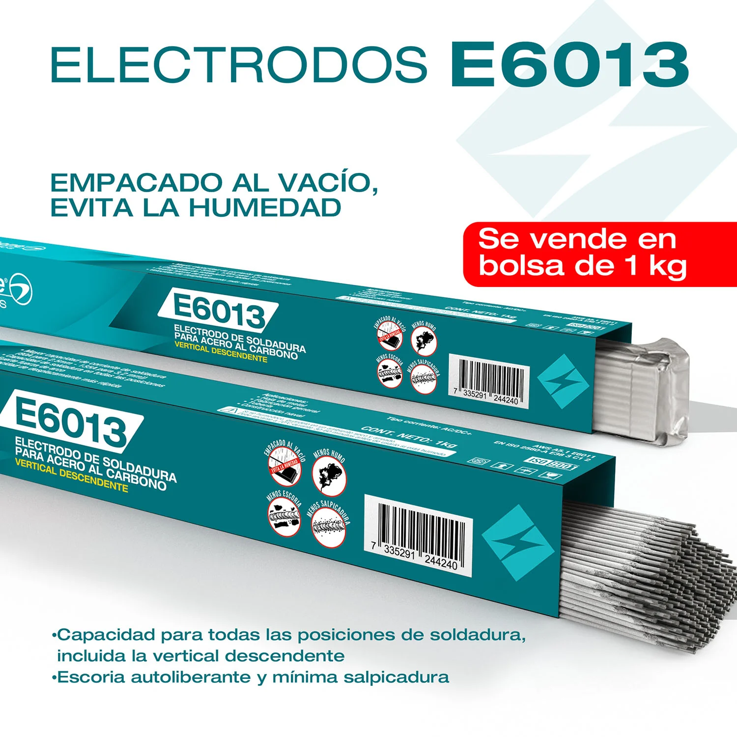 Electrodos Soldadura 6013 Para Soldar 1/8" 3.0 Mm Carbone Bolsa Al Vacio ( 1Kg )