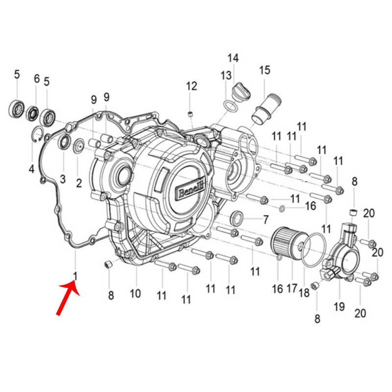 Empacadura Del Carter Derecho (LEONCINO250 / TNT25 / TRK251) - Image 2