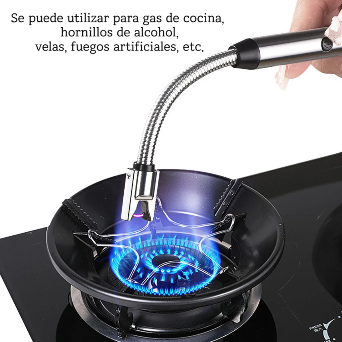 Encendedor Eléctrico Recargable USB-C Con Cuello Flexible. Lighter Ilimitado Para Estufa, Barbacoa, Fogata, Velas. Color Negro. - Image 4