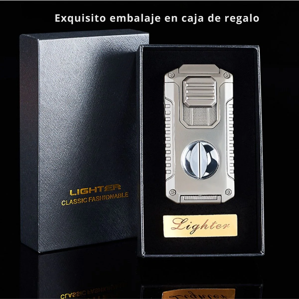 Encendedor Lighter Multifuncional De Antorcha Para Habanos 5 En 1, Con Cortador, Punzon Triple Antorcha Recargable, Soplete De Butano Para Encender Puros. Zippo - Image 4