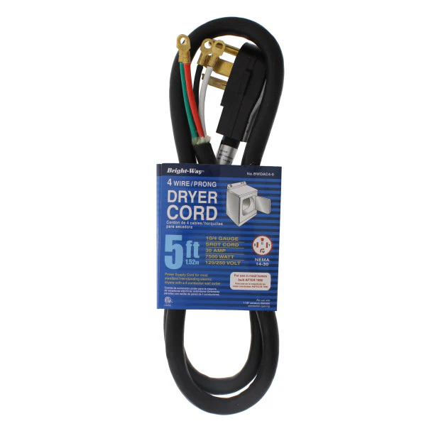Enchufe Cable De 5 Pies Con 4 Polos Para Secadora De 30 Amp. 220V - Image 2
