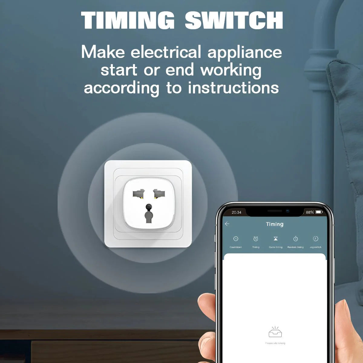 Enchufe Inteligente Wi-Fi Para Control Remoto De Dispositivos. Adaptador Tomacorriente Con Temporizador Y Control Con App. Smarthome - Image 3