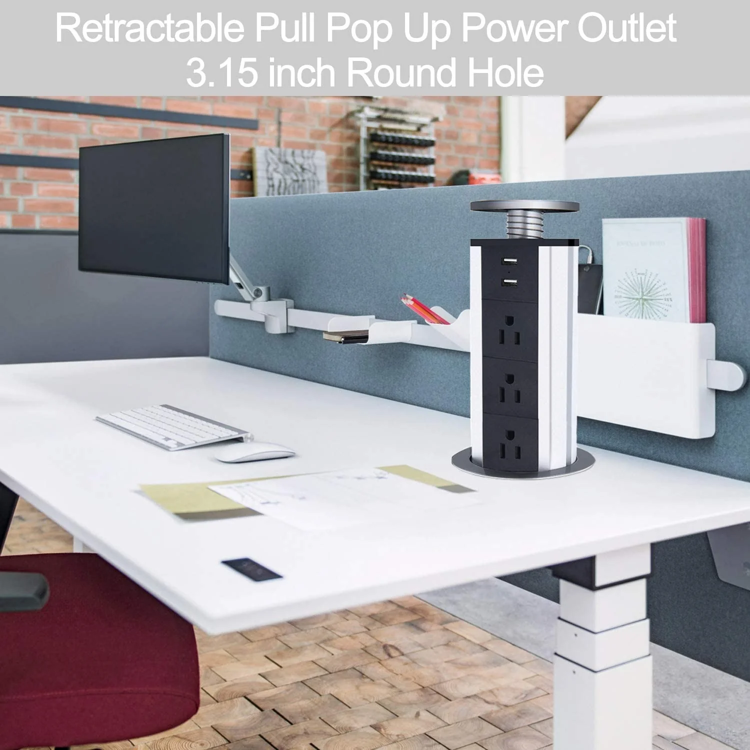 Enchufe Toma Corriente Retractil Smart Con 2 Puertos USB - Image 2