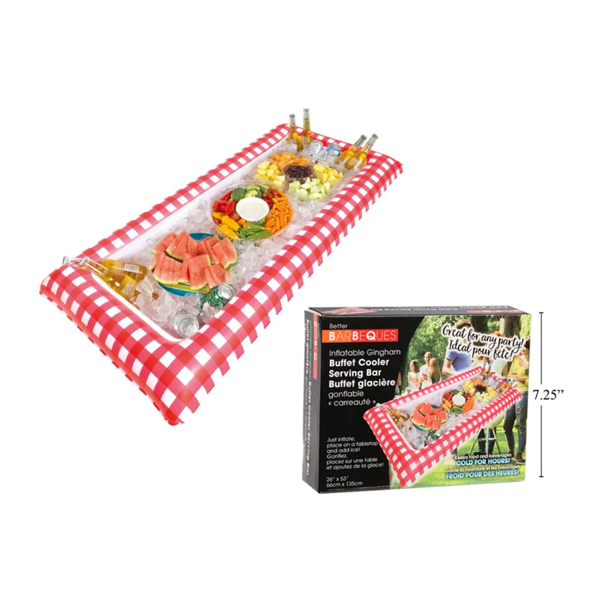 Enfriador Para Buffet Inflable De Cuadros Vichy, 53 "X 26" - Image 3