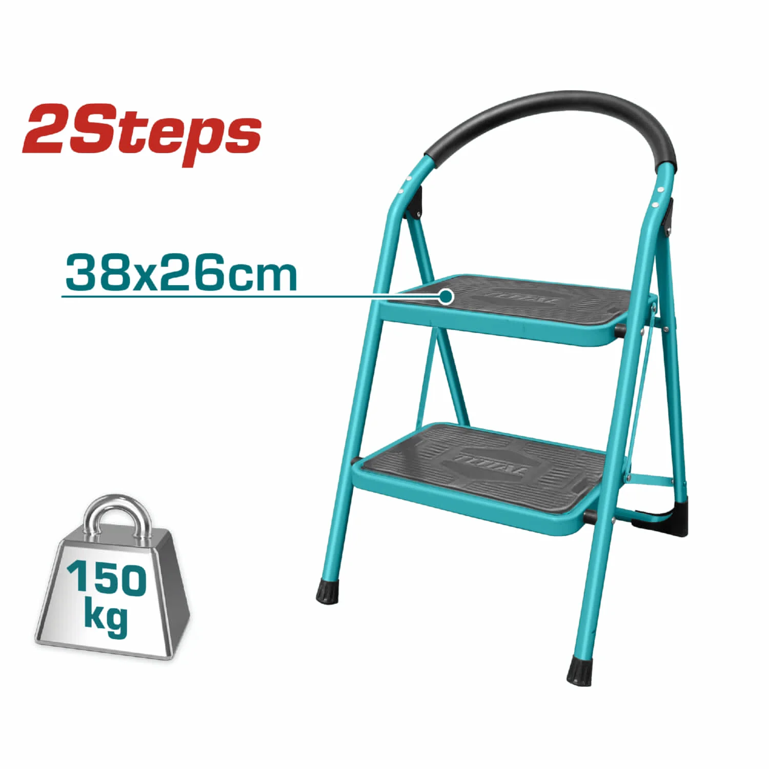 Escalera De 2 Peldaños Metálica TOTAL TOOLS