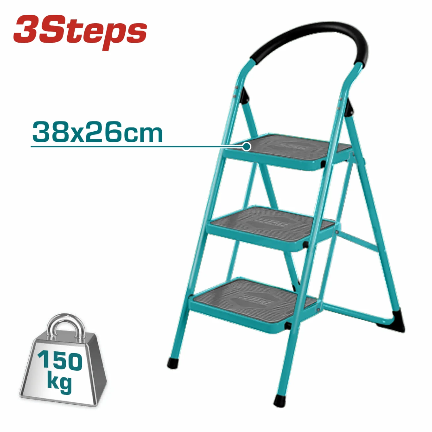 Escalera De 3 Peldaños Metálica TOTAL TOOLS