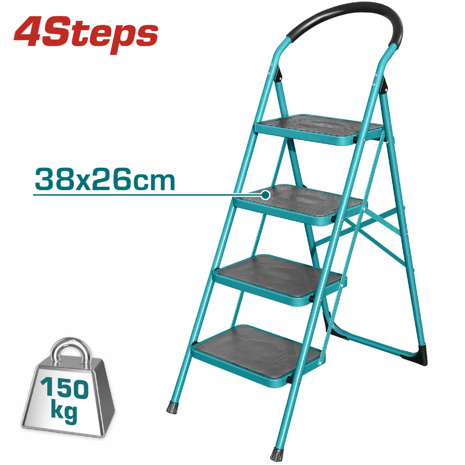 Escalera De 4 Peldaños Metálica TOTAL TOOLS