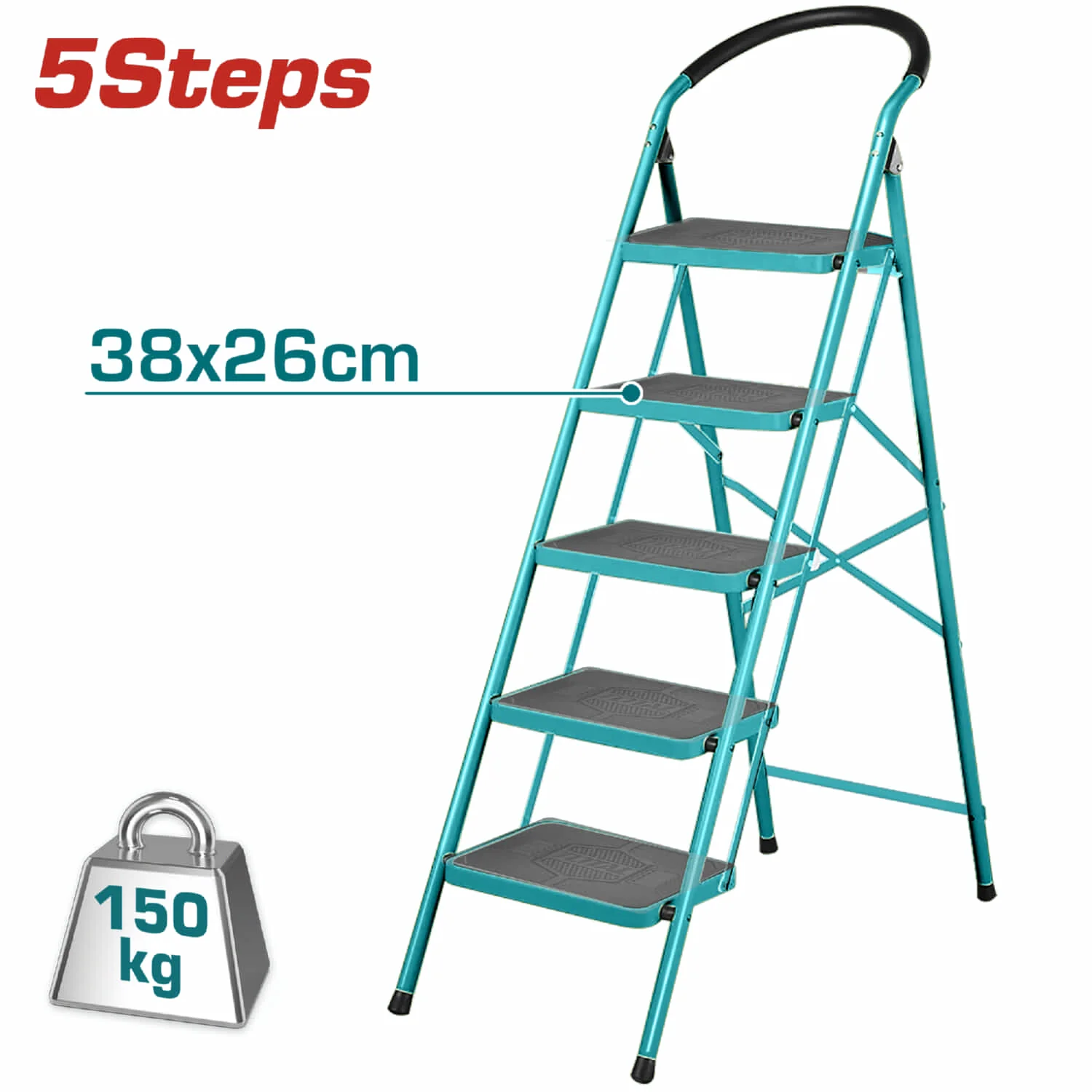 Escalera De 5 Peldaños Metálica TOTAL TOOLS