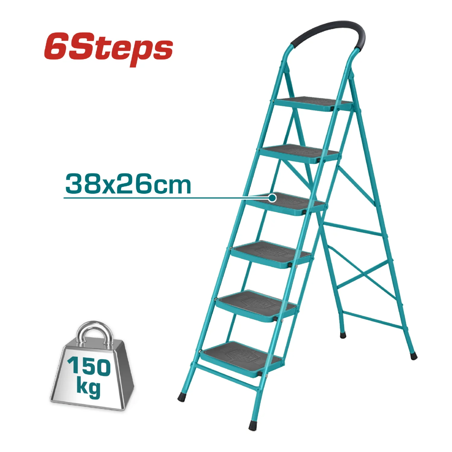 Escalera De 6 Peldaños Metálica  TOTAL TOOLS - Image 2