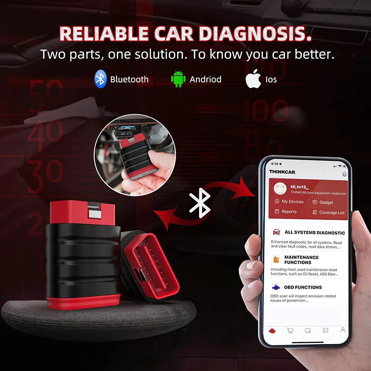 Escáner Automotriz OBD2 Bluetooth. Diagnóstico Completo De Todos Los Sistemas. Compatible Con Android Y Ios. Lector De Códigos Para Carros - Image 3
