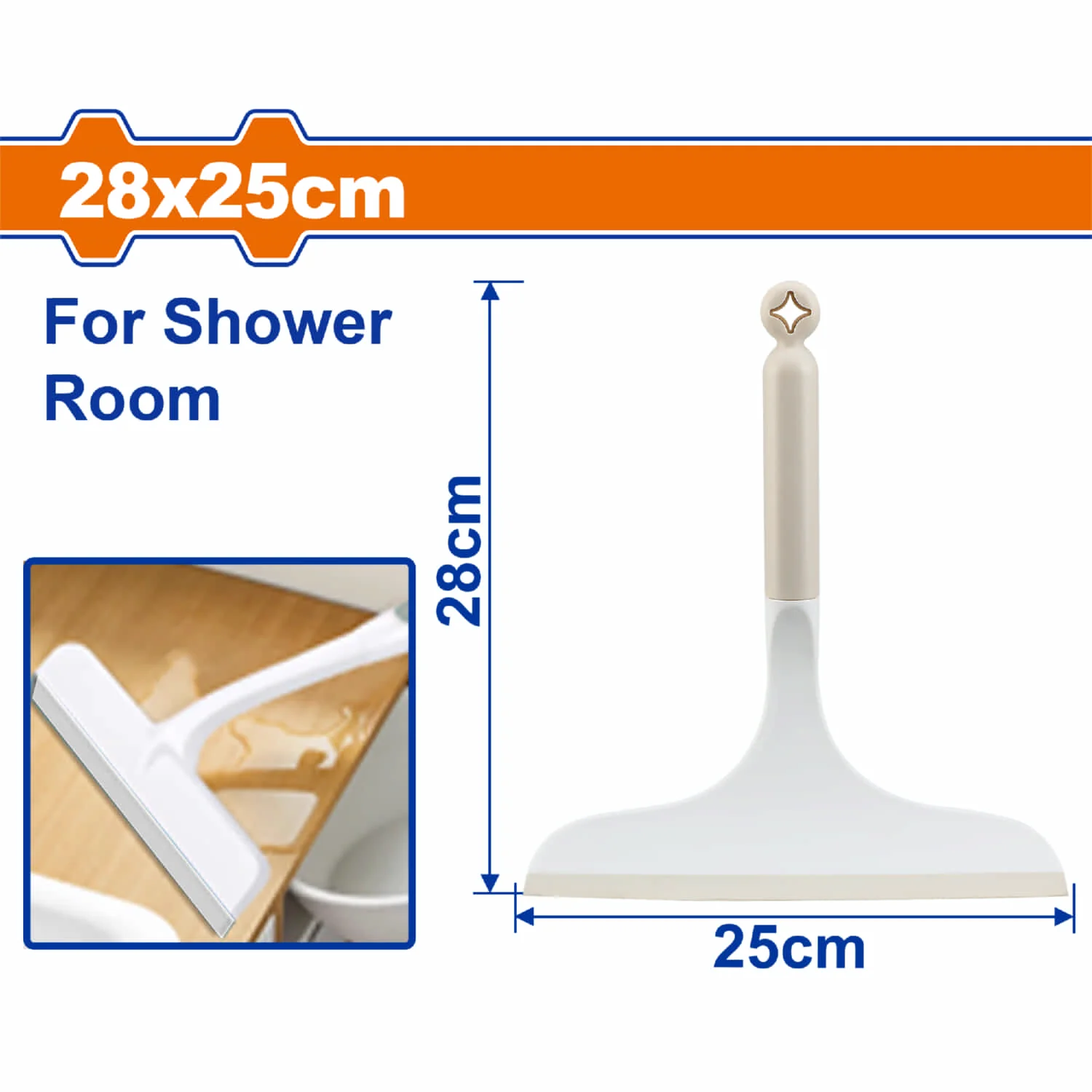 Escobilla De Ducha Para Baño 28X25cm Plástico. Ideal Para Duchas Y Puertas De Vidrio. Limpiador De Vidrios.