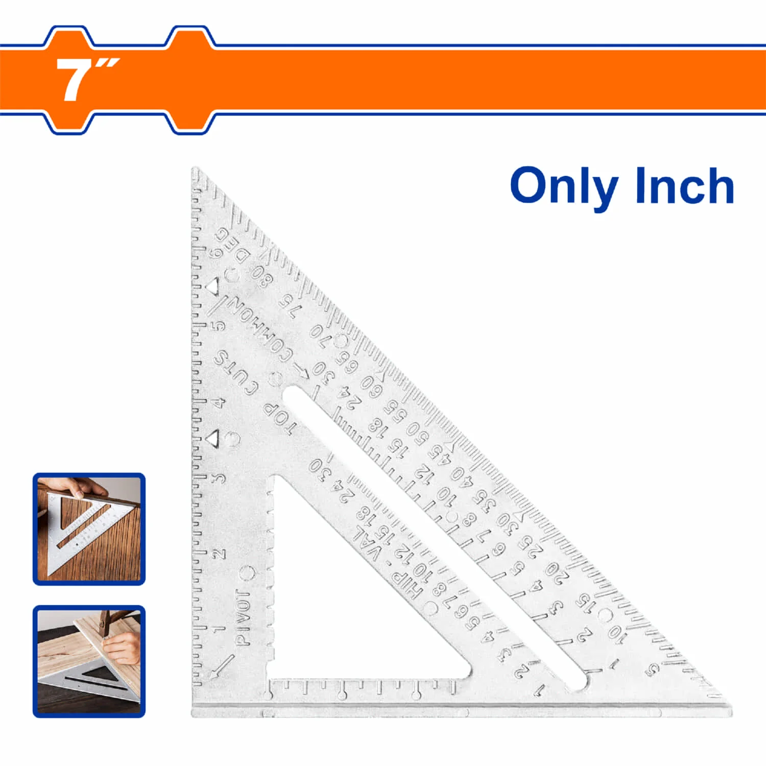 Escuadra Triangular De 7" Angulo De 45º Aluminio. Ideal Para Marcar Cuadrados Y Líneas. Escuadra De Velocidad.
