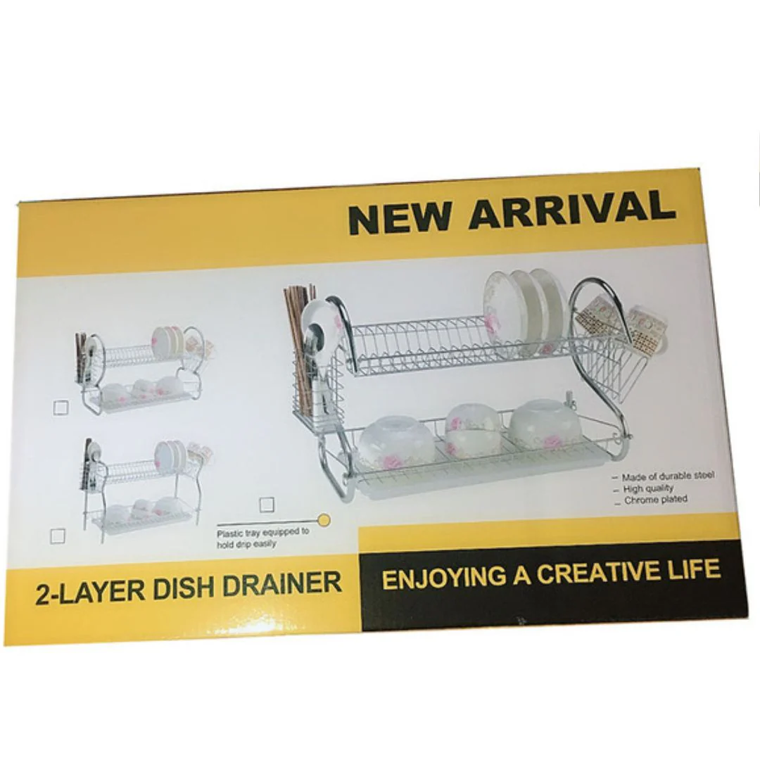 Escurridor De Platos Con Bandeja De Drenaje Y Soporte De Cubiertos. Set Organizador Con 2 Niveles (40X25x39cm). - Image 3