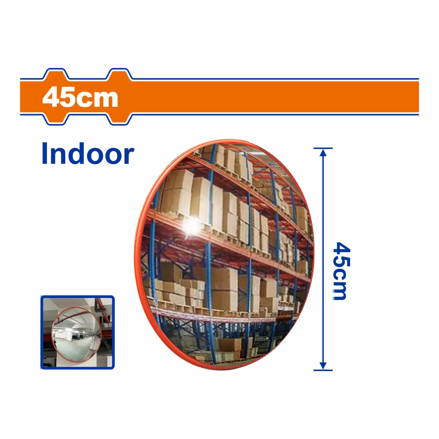 Espejo Convexo De 18" 45Cm Uso En Interiores. Reduce Puntos Ciegos. - Image 2