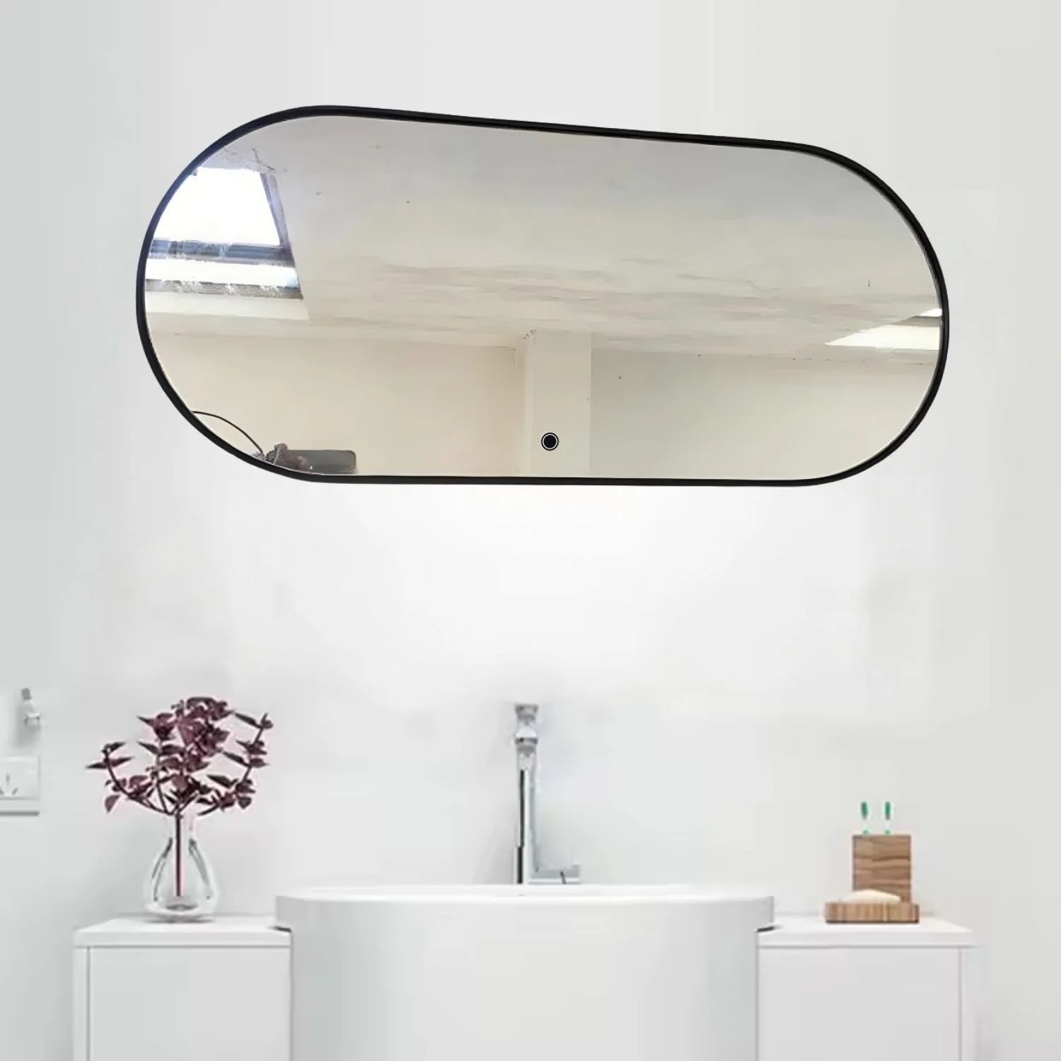 Espejo LED Táctil De Pared 60X120cm Con 3 Tonos De Luz Y Enchufe USA 110V Espejo Vertical