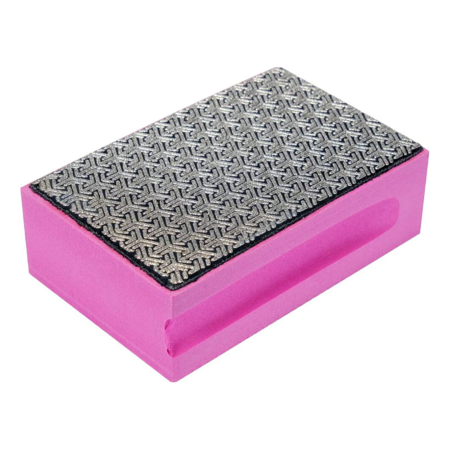 Esponja De Diamante G60 Rosada, Tamaño: 90X60x30mm, 60 Grano - Muy Grueso, Usar En Vidrio, Porcelana, Cerámica, Mármol, Granito, Concreto.