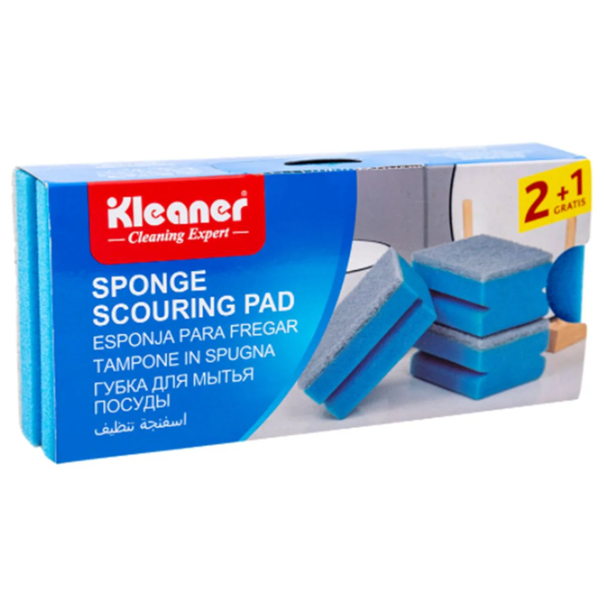 Esponjas Para Fregar Con Fibra Abrasiva (9.3×7×4.2Cm). Pack De 3 Unidades. - Image 2