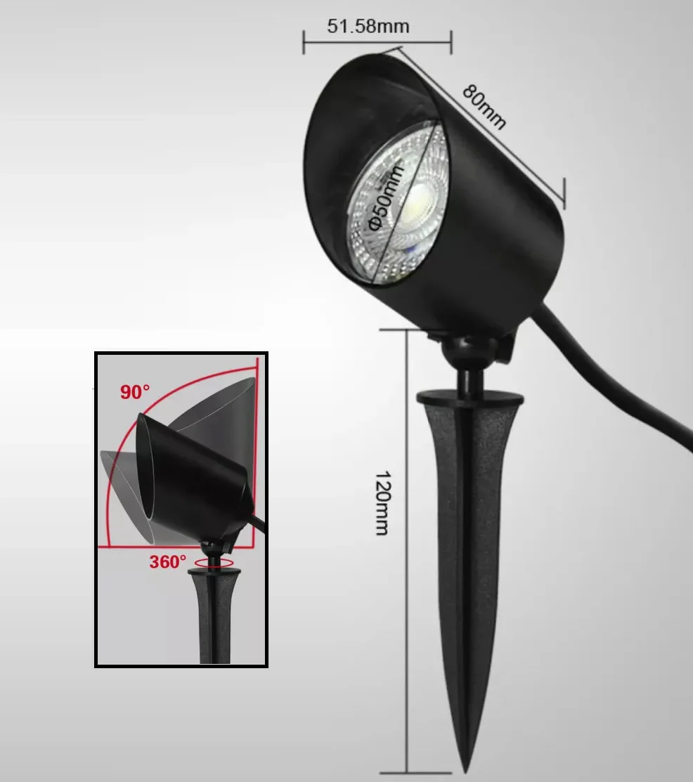 Estaca LED Exterior Negra 7W 30K Iluminación De Jardín Eficiente 630 Lm.Faro De Jardín. - Image 2