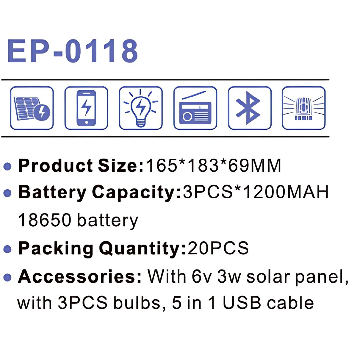 Estación De Energía Solar Portátil Multifuncional. Luz De Alta Potencia Para Exteriores E Iluminación Interior. Sistema Con Panel Solar. Power Bank Bateria Respaldo Incluye Bocina - Image 3