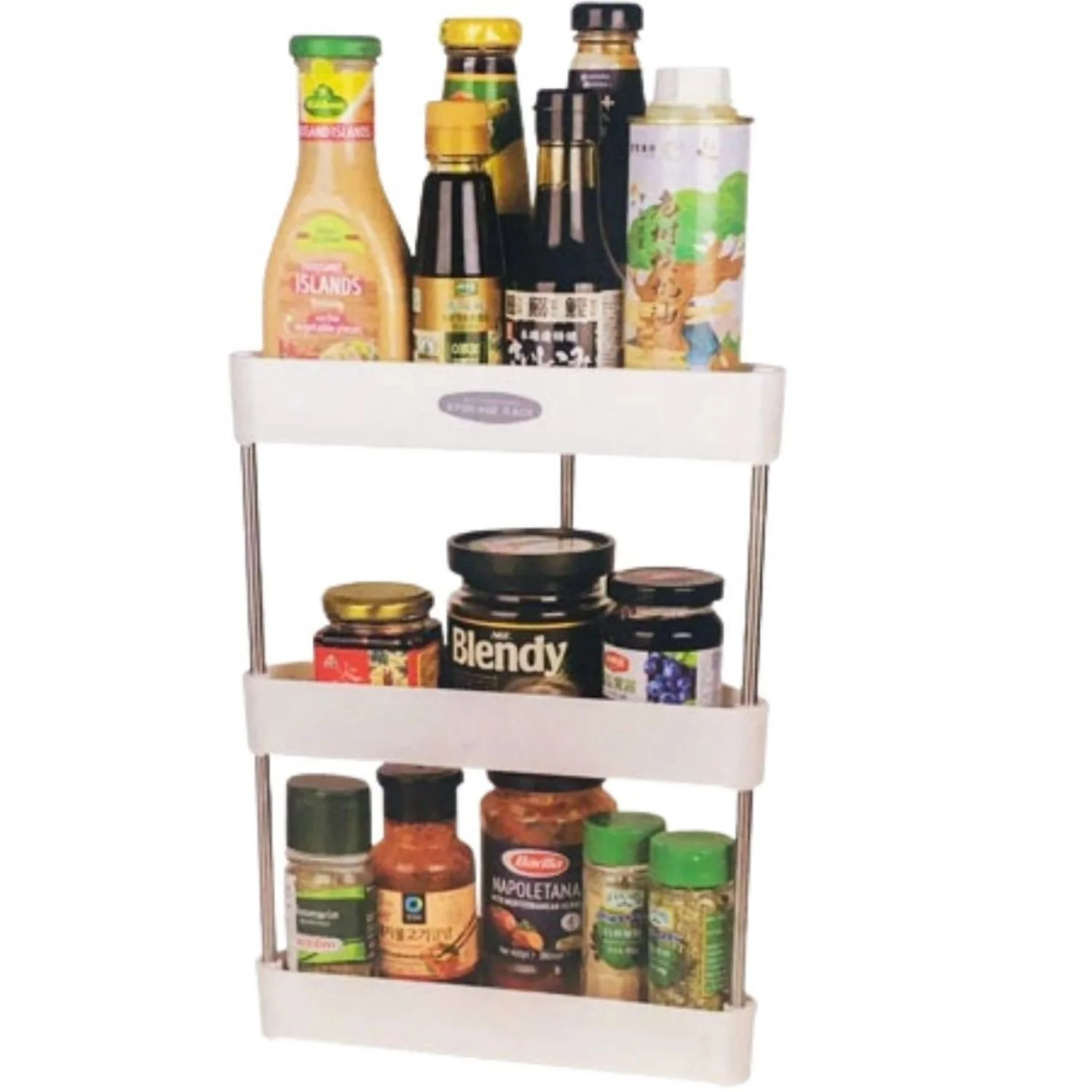 Estante Esquinero Multifuncional 3 Niveles Blanco 20X37x26.5 Cm Repisa Ideal Para Cocina, Baño, Oficina.  Organizador Multifunción - Image 2